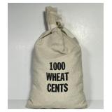 Canvas Bag of 1000 Lincoln Wheat Cents