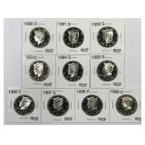 1990-1999 Proof Kennedy Half Date Run