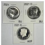 2021 P D S Kennedy Half Trio BU & Proof