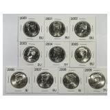 2000-2009 "P" Kennedy Halves Uncirculated BU