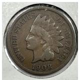 1908-S Indian Head Cent Key Date Very Good VG