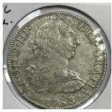 SPAIN: 1783 Silver 8 Reale Sea Salvaged