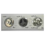 1976 Kennedy Bicentennial Half Trio UNC & PR