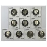 1980-1989 Proof Kennedy Half Date Run