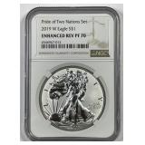 2019-W Silver Eagle Pride Enhanced Rev PF 70 NGC