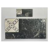 Confederate Flag Sterling Silver Ingot Pair 3.4oz