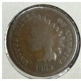 1869 Indian Head Cent Good G
