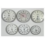 Assortment of 6 Pocket Watch Movements