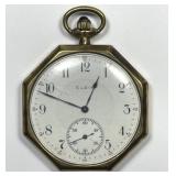 ELGIN 17 Jewels Pocket Watch Octagon Shaped