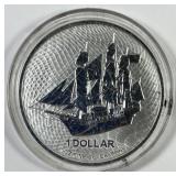 COOK ISLANDS: 2022 $1 HMS Bounty Ship 1 oz Silver