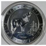 CANADA: 2015 $2 Howling Wolf 3/4 oz Silver Coin