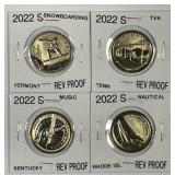 2022-S Innovation Dollar 4-Coin Reverse Proof Lot