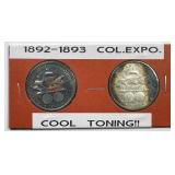 1892 & 1893 Columbian Expo Halves Color Toning