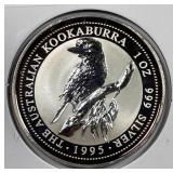 AUSTRALIA: 1995 $1 Silver Kookaburra 1-Ounce .999
