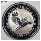 AUSTRALIA: 1996 $1 Silver Kookaburra 1-Ounce .999