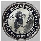 AUSTRALIA: 1993 $1 Silver Kookaburra 1-Ounce .999