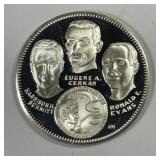 Apollo XVII Sterling Silver Medal .87 oz