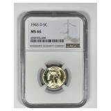 1943-D Jefferson Silver War Nickel NGC MS66