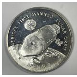 Apollo 8 Lunar Orbit Sterling Silver Medal