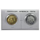 1976 Freedom America Brass & Aluminum Medals