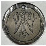 Love Token TWF Initials on 1858 Seated Quarter