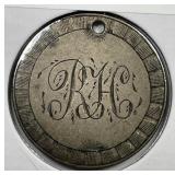 Love Token RH Initials on 1877 Seated Quarter