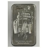 1989 Happy Fathers Day Silver Art Bar 1 oz .999