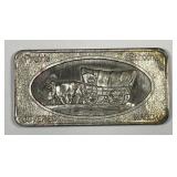 Covered Wagon Priarie Silver Art Bar 1 oz .999
