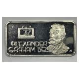Alexander Graham Bell Silver Art Bar 1 oz .999