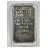 CREDIT SUISSE Silver Art Bar 1 oz .999