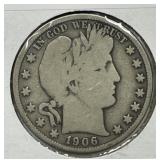 1906-S Barber Silver Half Good G