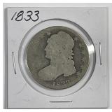1833 Capped Bust Silver Half