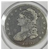1836 Capped Bust Silver Half Fine F