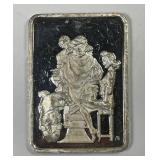 Norman Rockwell Barbershop Sterling Silver Ingot