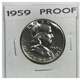 1959 Franklin Silver Half Proof PR PRF