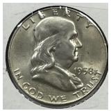 1958-D Franklin Half Brilliant Uncirculated BU