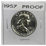 1957 Franklin Silver Half Proof PR PRF
