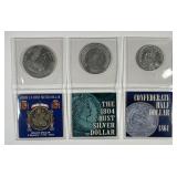 Lot of Three Rare Coin Tribute Replicas