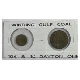 Winding Gulf Coal Company 1c & 10c Private Tokens