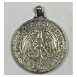 1931-A Germany Silver 5 Mark Coin Pendant