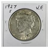 1927-S Peace Silver $1 Very Fine VF