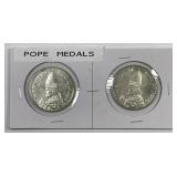 Pair of Vintage Pope Medals
