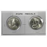 Pair of Vintage Pope Medals