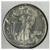 1945-D Walking Liberty Silver Half AU