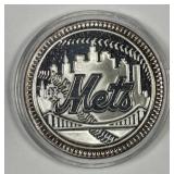 1986 NY Mets World Champion Silver Round 1 oz .999