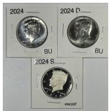 2024 P D S Kennedy Half Trio BU & Proof