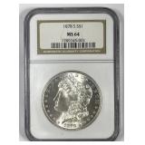 1878-S Morgan Silver $1 NGC MS64