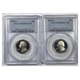 1989-S Washington Proof Quarter Pair PCGS PR69 DC