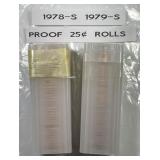1978-S & 1979-S Washington Proof Quarter Roll Pair