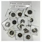 Bag of 20 Different Proof Statehood Quarters